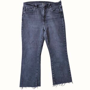 Gap Womens Black Wash 90s Fit Jeans 31/12 Short Frayed Hem